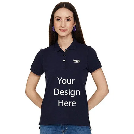 Navy Blue Customized Levi's Women's Regular Polo Shirt