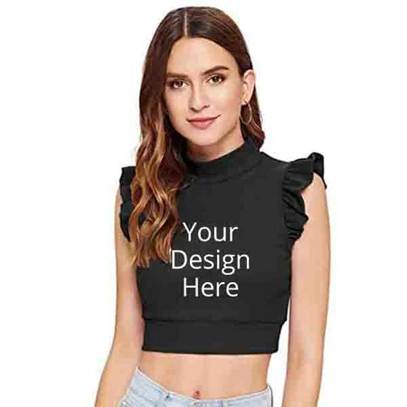 Black Customized Women Crop Top