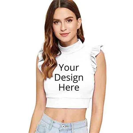 White Customized Women Crop Top