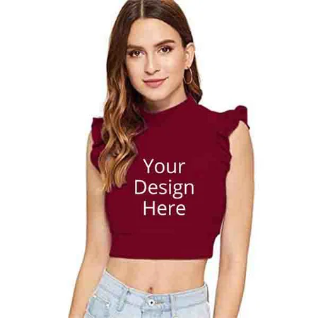 Maroon Customized Women Crop Top