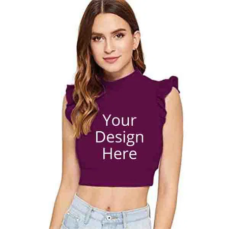 Purple Customized Women Crop Top