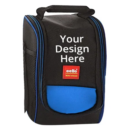 Blue Black Customized Cello Lunch Box Set, 225ml, 4-Pieces