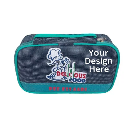 Blue Customized Insulated Thermal Tiffin Lunch Box with 2 Stainless Steel Container &amp; 1 Plastic Box