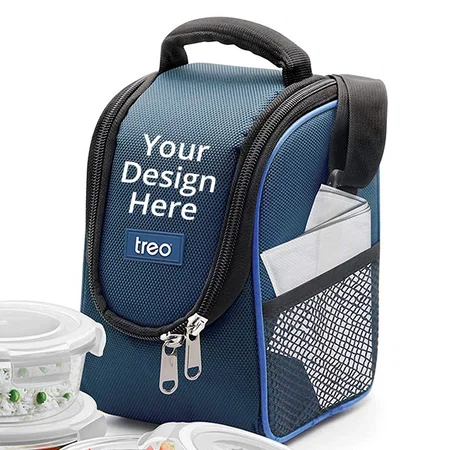 Blue Customized Treo by Milton Round Glass Tiffin Box with Cover, 380ml, Set of 3
