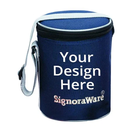 Blue Customized Signoraware Executive Stainless Steel Lunch Box, Set of 3