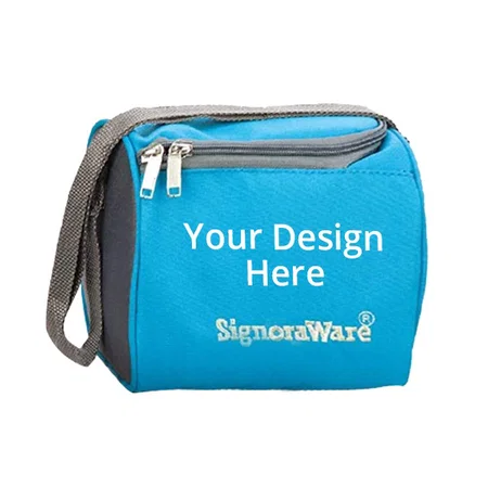 Blue Customized Signoraware Stainless Steel Lunch Box (500 ml+350 ml+200 ml) with Steel Tumbler 370 ml