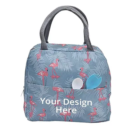 Grey Customized Insulated Travel Tiffin Storage Bag