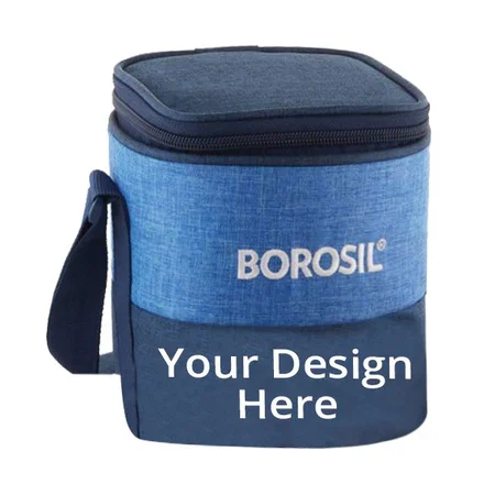 Blue Customized Borosil Prime Borosilicate Glass Lunch Box Set of 2, 320 ml, Microwave Safe