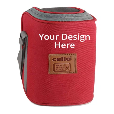Red Customized Cello Lunch Box (Capacity -225ml, 375ml & 550ml)