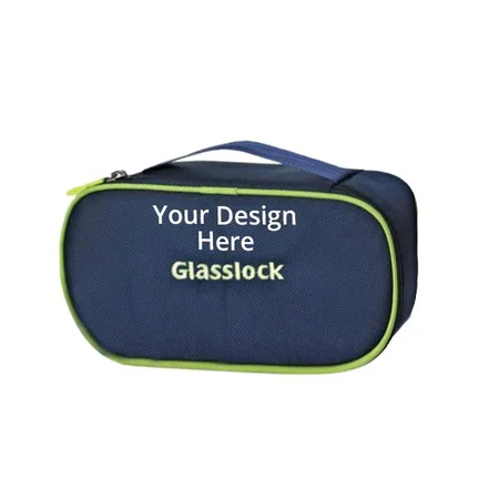 Blue Customized Glasslock Korea Tempered Microwave Safe Glass Container Lunch box, 400 ml, Set of 2