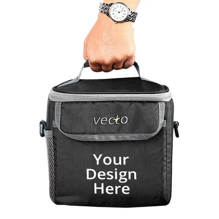 Black Customized Insulated Lunch Bag for Small Tiffin Boxes