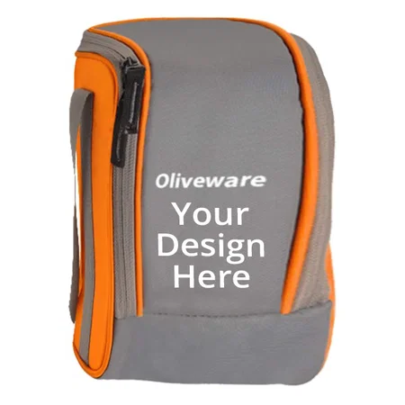 Orange Customized Oliveware Lunch Box, Microwave Safe & Leak Proof, 3 Air-Tight Containers with Bag