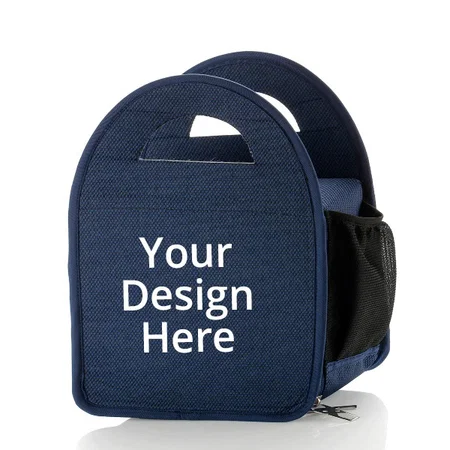 Blue Customized Stainless Steel Lunch Box (Lunch Box with 3 Air Tight, Leak Proof Containers, 1 Casseroles Set with Plastic Bottle)