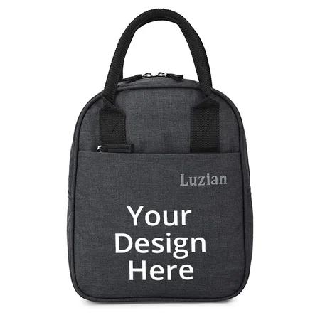Black Customized Insulated Lunch Bag