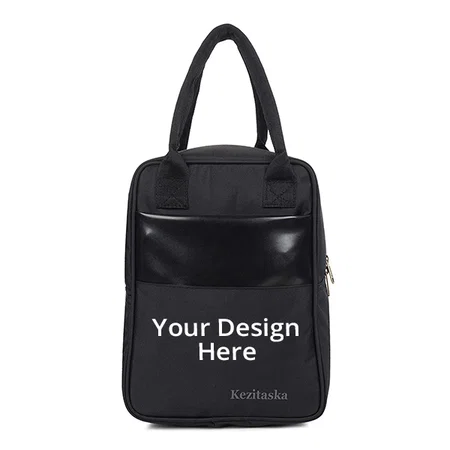 Black Customized Waterproof Lunch Tiffin Bag