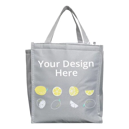Grey Customized Insulated Travel Lunch/Tiffin/Storage Bag