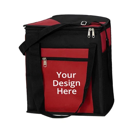 Red and Black Customized Storite Nylon Insulated Office Tiffin Lunch Bag (27 x 20 x 32cm)