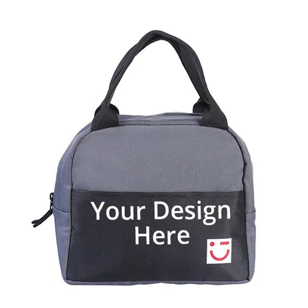 Grey Customized MINISO Lunch Bag