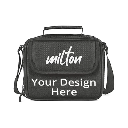 Black Customized Milton Lunch Box, 3 Containers and 1 Tumbler, Microwave Safe, Leak Proof