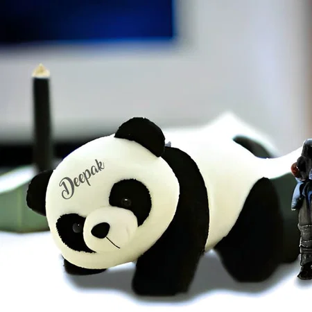 Black Panda Customized Stuffed Soft Toy For Kid's Birthday