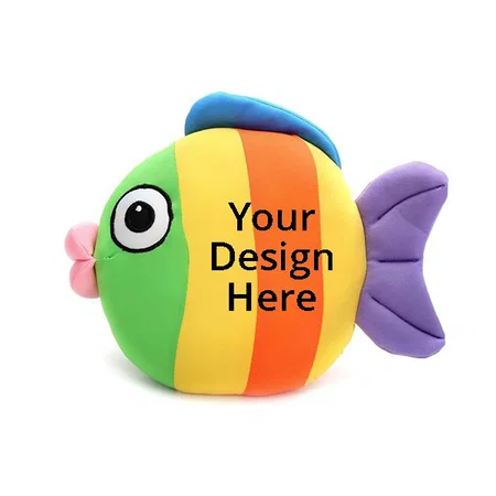 Multicolor Customized Fish Stuffed Soft Animal Toy For Kids