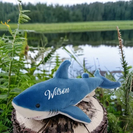 Blue Customized Shark Soft Toy Stuffed Soft Toy For Kids 38 Cm