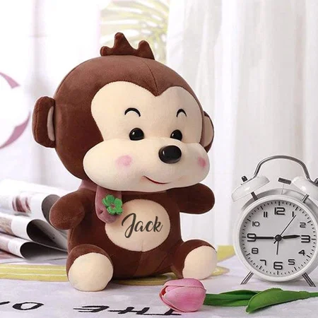 Brown Customized Animal Muffler Monkey Toy