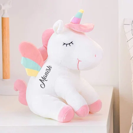 White Customized Soft Unicorn Stuffed Toy