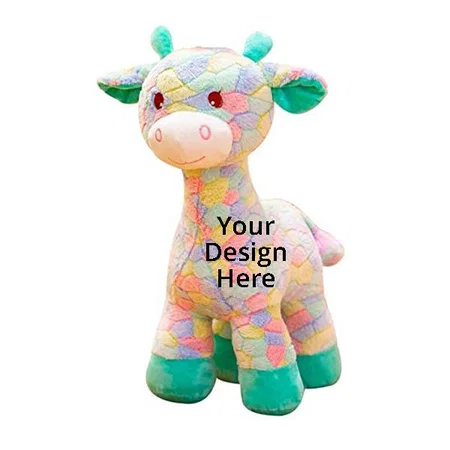 Multicolour Customized Giraffe Animal Soft Toy 30 cm