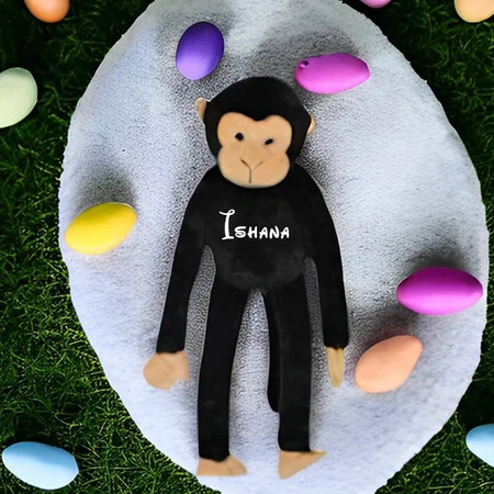 Black Customized Monkey Soft Toy for Girls,Kids SIze - 52cm