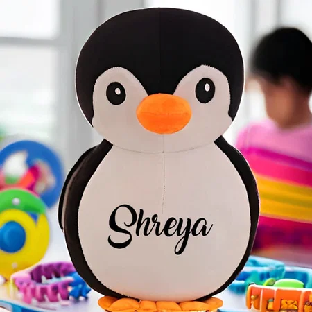 Black Customized Penguin Teddy Bear Soft Toy Cute Kids Birthday Animal (28 cm)