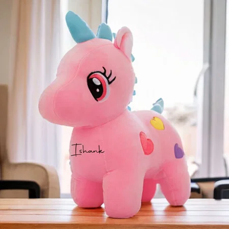 Pink Customised Unicorn Teddy Bear Soft Toy Cute Kids Birthday Animal Baby Boys/Girls (25 cm)