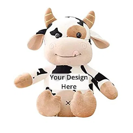 Multicolour Customized Super Soft 30 cm Small Cow Soft Toy - Polyfill Washable Cuddly Soft Toy