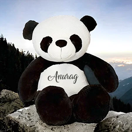 Black White Customized Panda Teddy Bear Soft Toy (4 Feet)