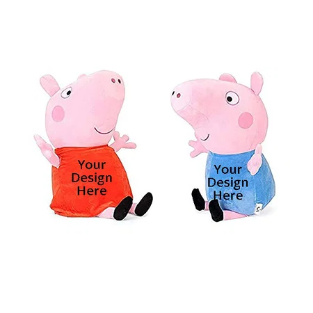 Red Blue Customized Soft Lovable Huggable Cute Soft Toy For Kids ( Pig, George Pig) Free Eraser