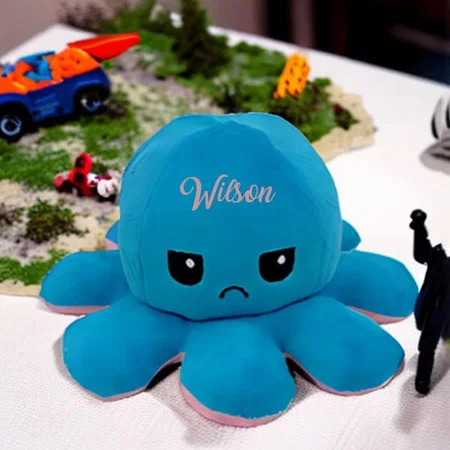 Blue Customized Octopus Sitting Soft Toy Cute Kids Animal Home Decor Boys/Girls (17 cm)