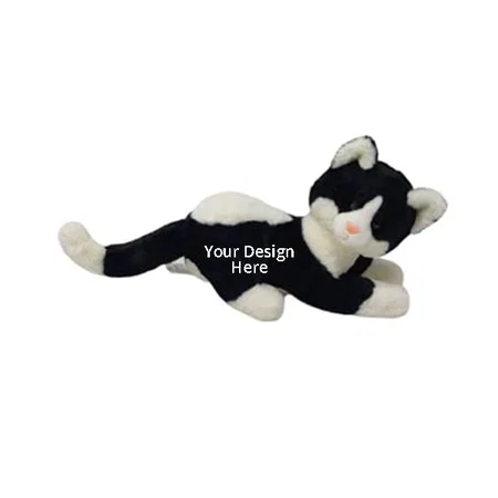 Black White Customized Soft Stuffed Animal Kitty Cat Toy For Kids Boys/ Girls Large Size Wild Animal (30 cm)