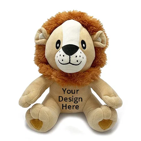 Brown Customized 27 cm Sitting Lion Soft Toy