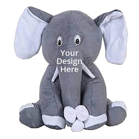 Grey Customized Elephant Soft Toy, Baby Elephant, Gift Item, Toys For Children, Stuffed 25 cm Sitting Elephant