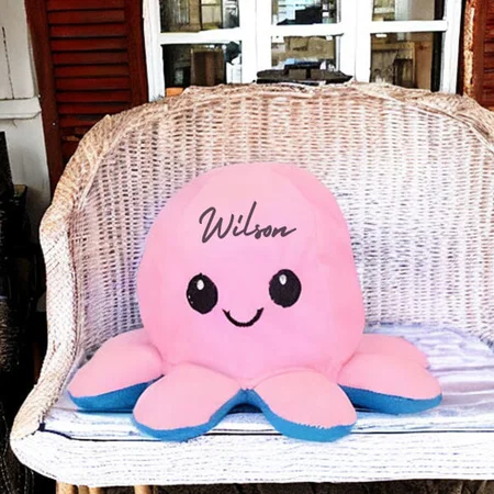 Pink Customized Reversal Octopus Toy Premum Quality Stuffed Soft Toy, Double Side Flip Cute Mini Octopus Stuffed Animal Creative Toy For Kids.
