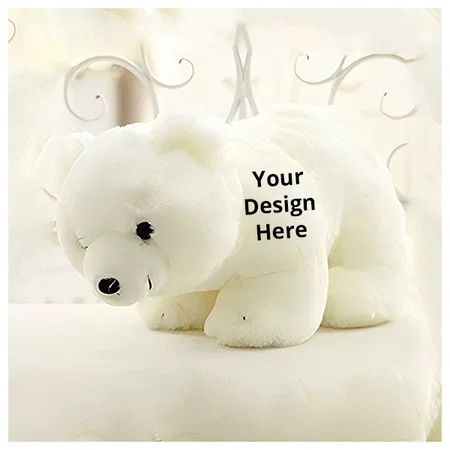 White Customized Cute Polar Bear Stuffed Soft Toy for Kids (Size - 25 cm)