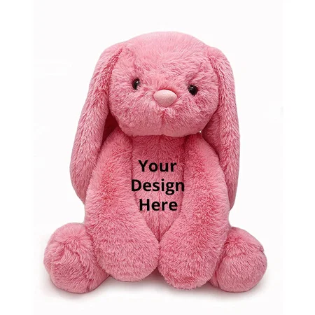 Pink Customized 35 cm Cute Stuffed Huggable Bunny Soft Toy