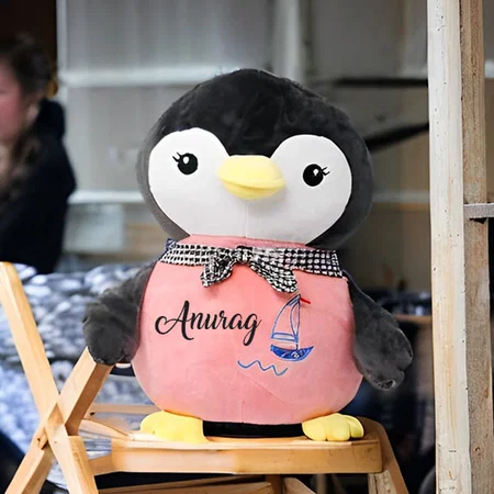 Black Customized Penguin Soft Toys For Kids. Stuff Toy Super Soft Cute Cuddly Pillow Cushion Stuff Dolls, 10 Inches