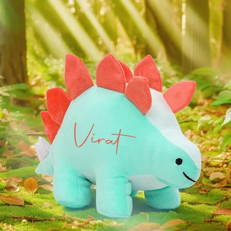 Blue Red Customized Dinosaur Soft Toy for Baby Girl/Boy SIze - 33x40 cm