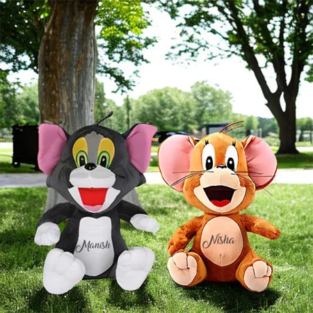 Black Brown Customized Soft Toys Super Soft Toy Combo Of 2 Stuffed Teddy Bear For Kids Tom And Jerry Pack Of 2