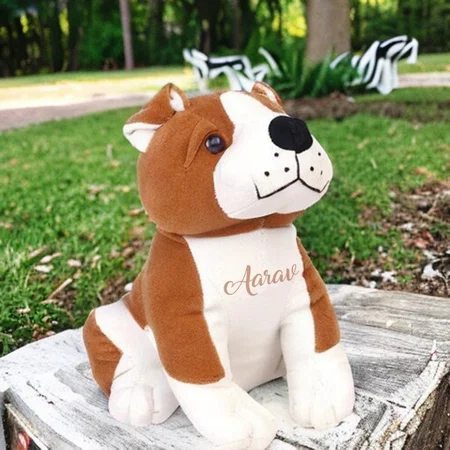 Brown Customized Bull Dog Soft Toys For Kids | Soft Animal Stuffed Toys For Boys &amp; Girls |  (Bull Dog, 28 cm)