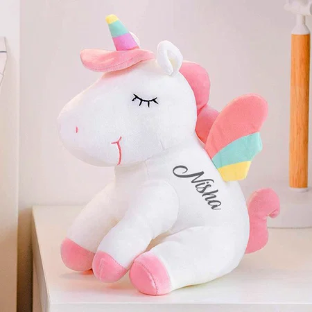 White Customized Unicorn Soft Toys For Girls | Soft Pillow For Girls | Stuff Toys Fot Girls | Teddy Bear