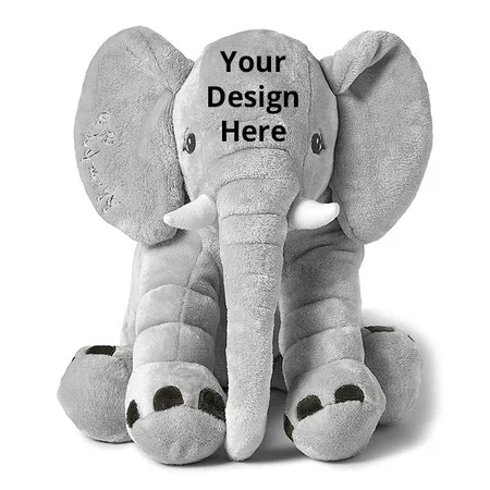 Grey Customized Soft Toy Elephant for Baby Girl &amp; Boys (Size - 50x40x30 cm)