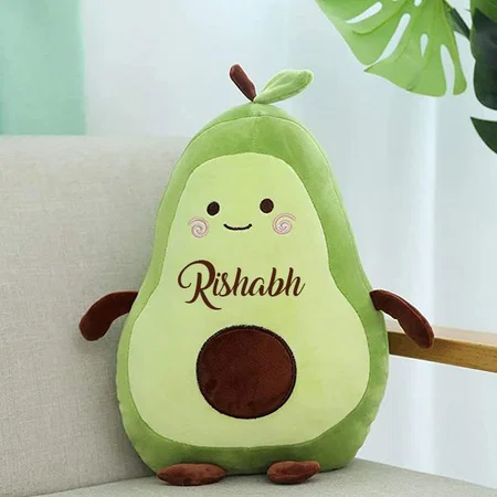 Green Brown Customized Soft Lovable Huggable Cute Avocado Teddy Bear (Size - 35cm)