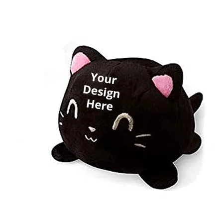 Black Customized Reversible Soft Cat Toy for Kids